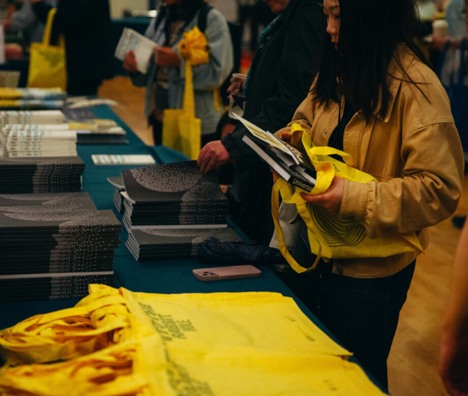 People looking at giveaways